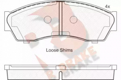 R BRAKE rb1884 -  Комплект тормозных колодок, дисковый тормоз